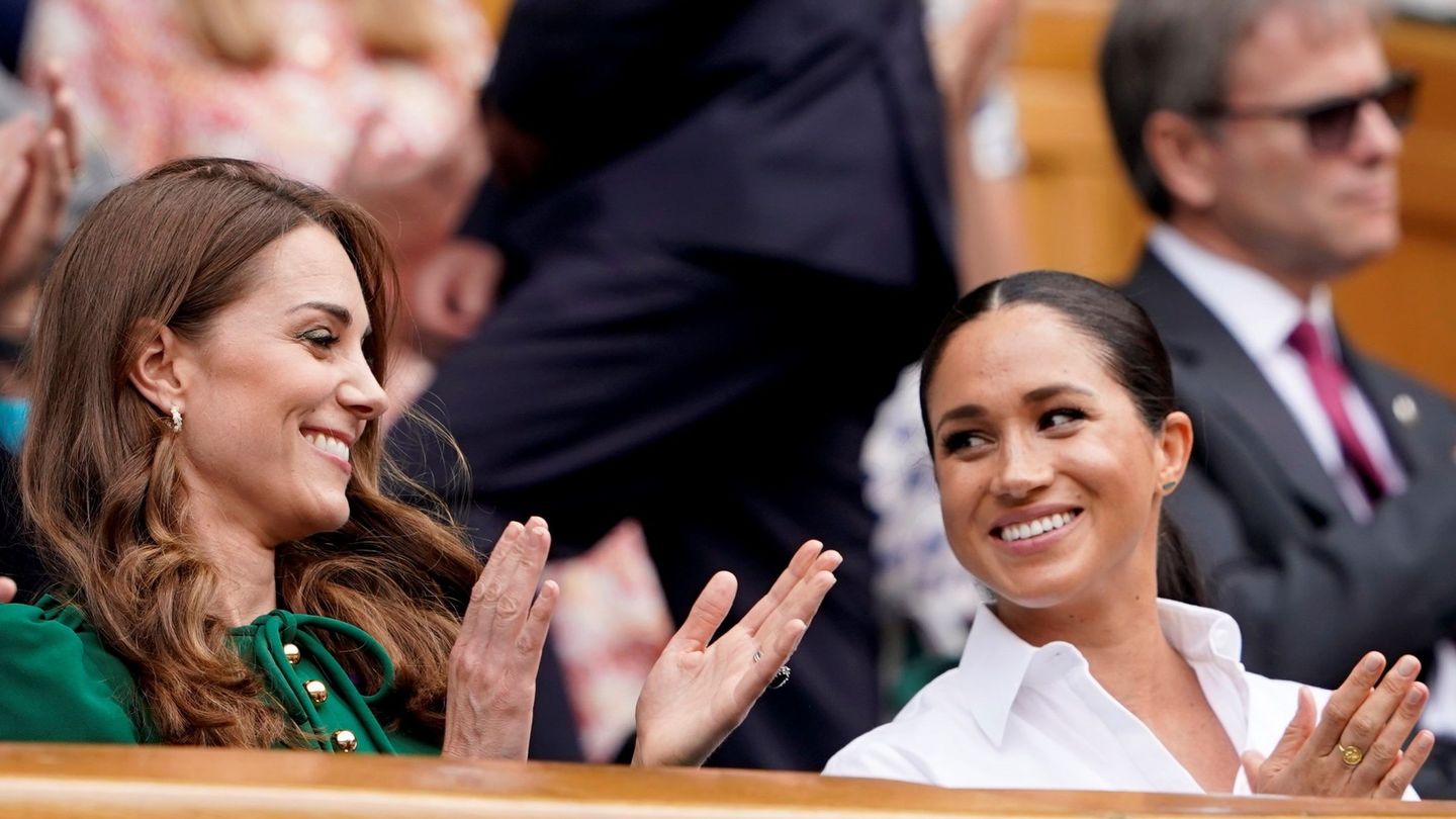 Kate y Meghan, en Wimbledon este año. (Reuters)