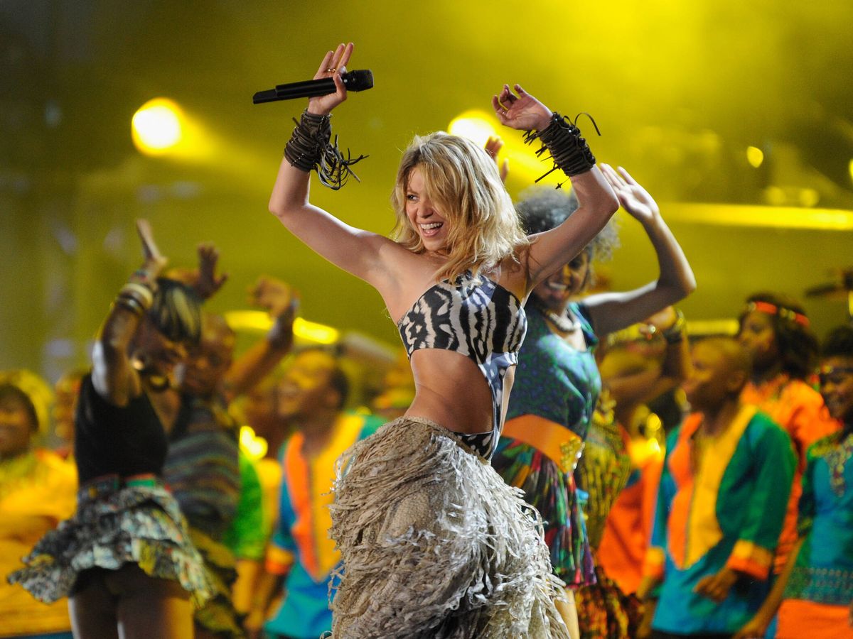 Foto: Shakira, actuando durante el Mundial de África. (Getty)