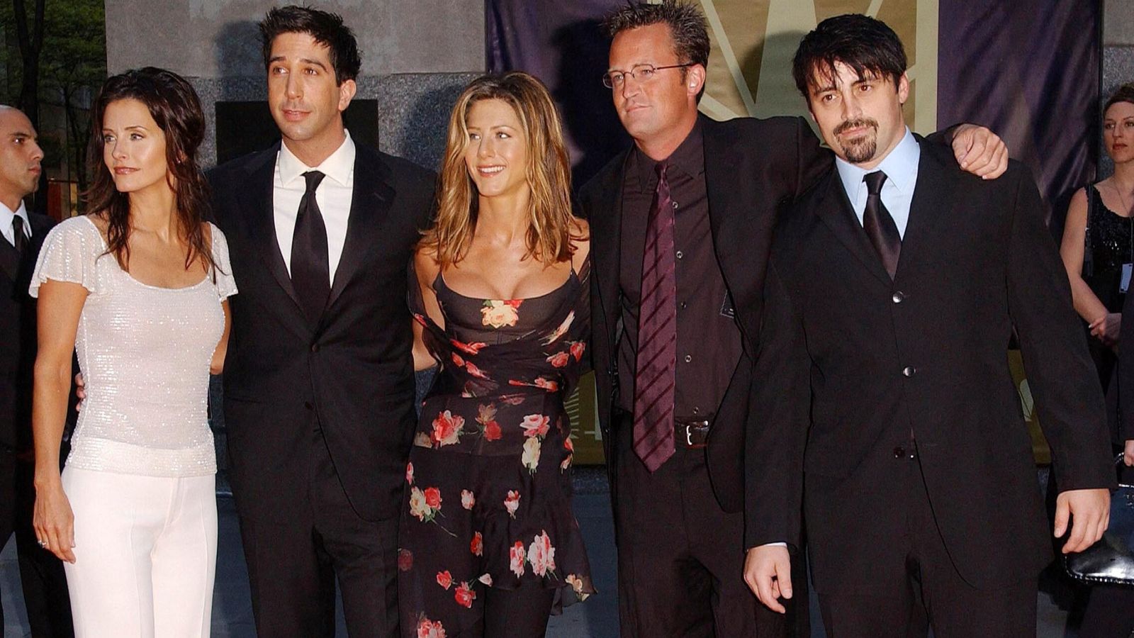 Courteney Cox Arquette, David Schwimmer, Jennifer Aniston, Matthew Perry y Matt LeBlanc en 2002. (Reuters/Chip East)