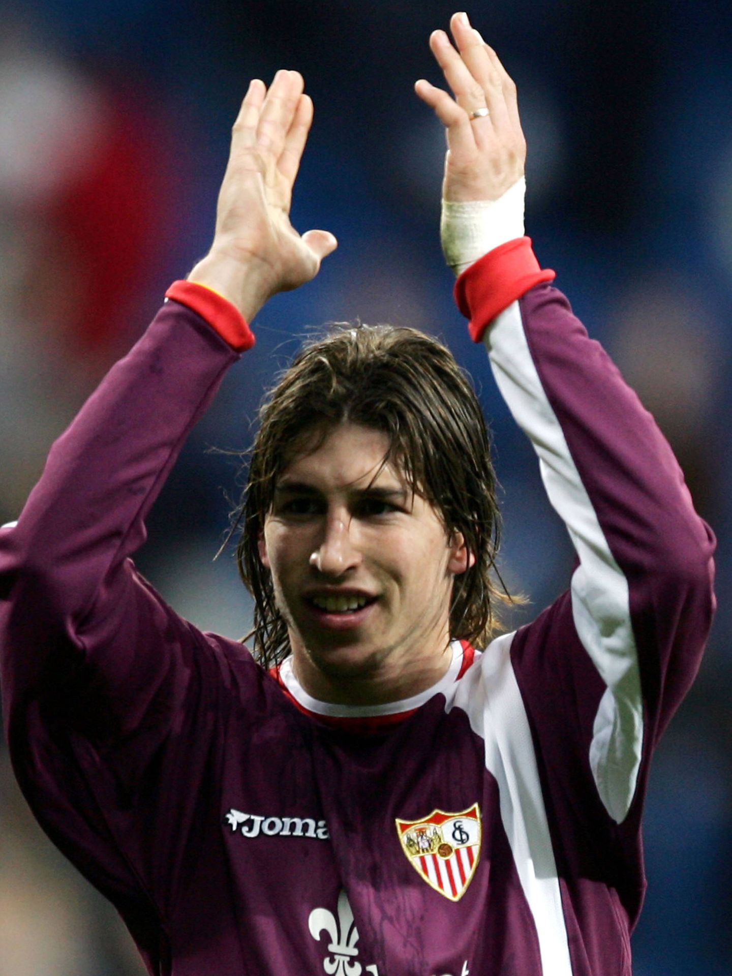 Sergio Ramos cuando aún era jugador del Sevilla F.C. en 2004. (Getty)