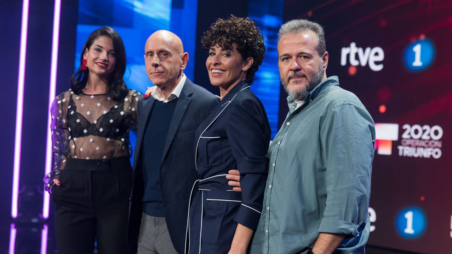 El renovado jurado de 'OT 2020', con Nina y Natalia Jiménez. (TVE)