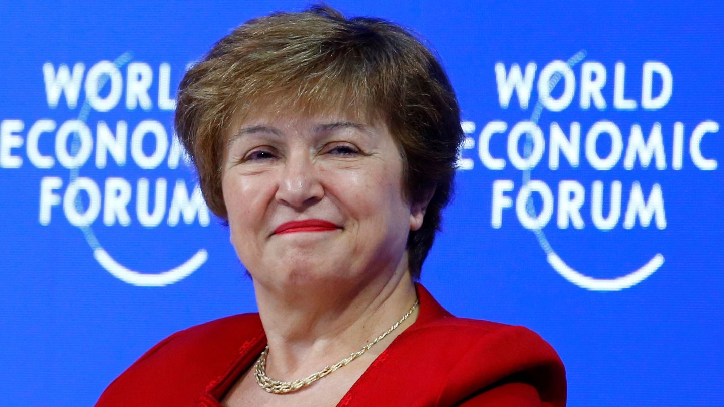 Kristalina Georgieva, en un acto en Davos. (Reuters)
