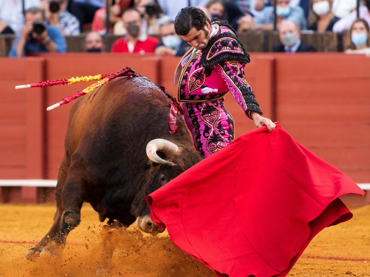 Foto: El diestro Morante de La Puebla con su primer toro durante la corrida con toros de Juan Pedro Domecq. (EFE) 