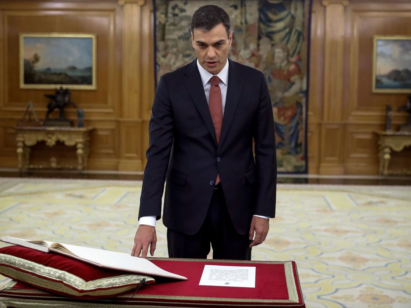 Pedro Sánchez en la toma de posesión de su cargo como presidente. (EFE)