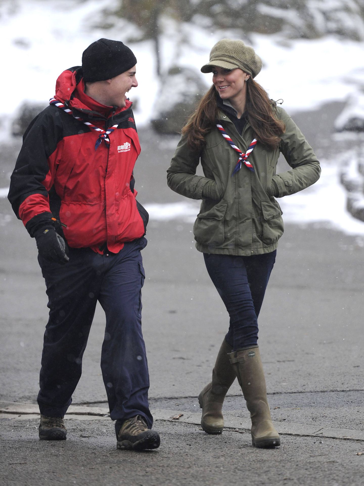 Kate Middleton, con las botas Hunter. (Getty)