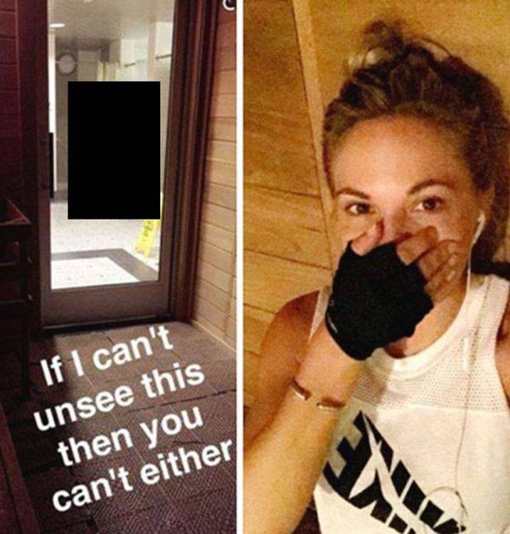 La foto que Dani Maters subió a Snapchat: 'Si no puedo evitar ver esto, tú tampoco'.