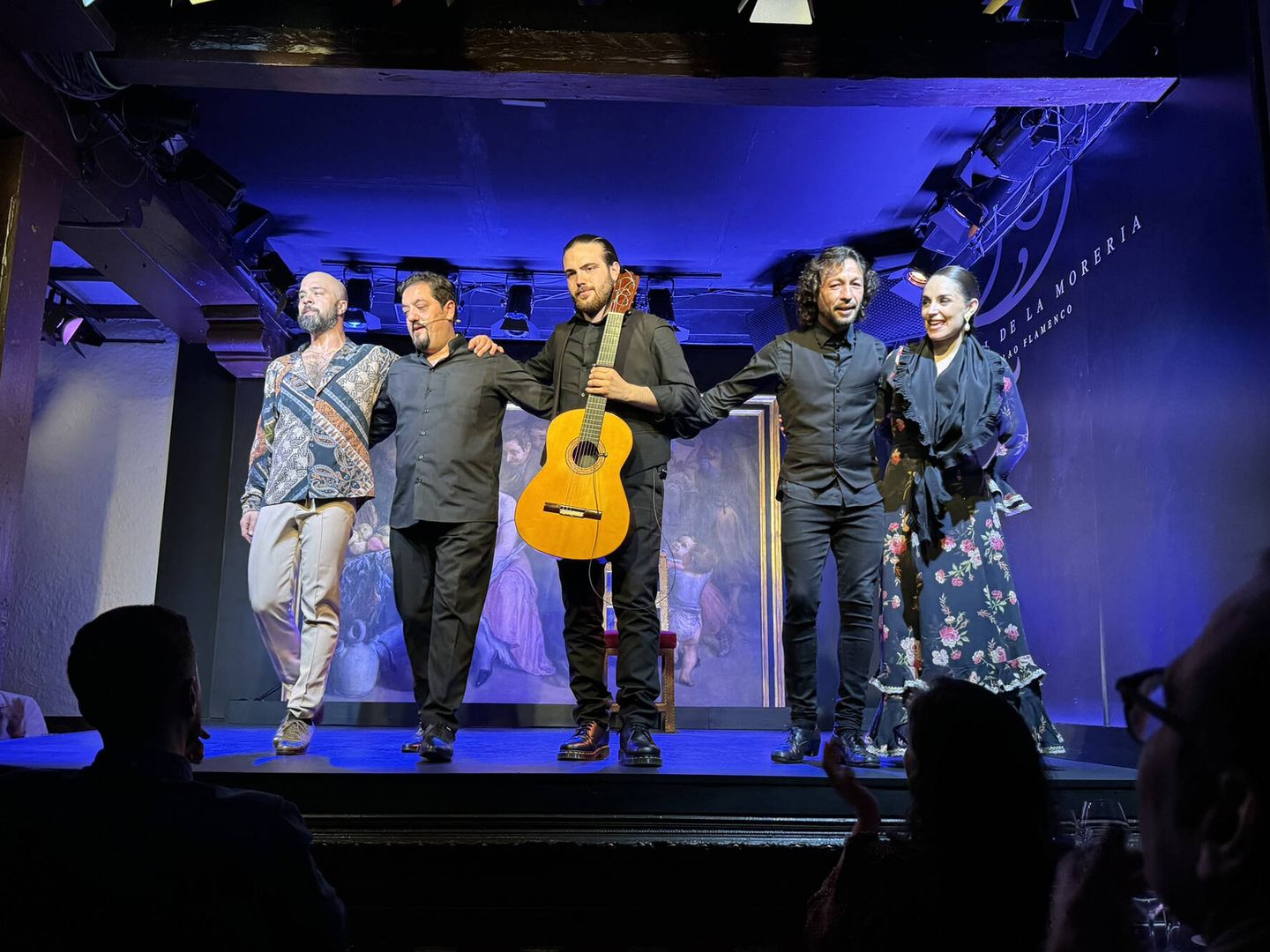 Espectáculo en el Corral de la Morería: Nino de los Reyes, Enrique Piculabe, Joni Jiménez, Miguel Lavy y Paula Comitre. (Rafael Ansón)