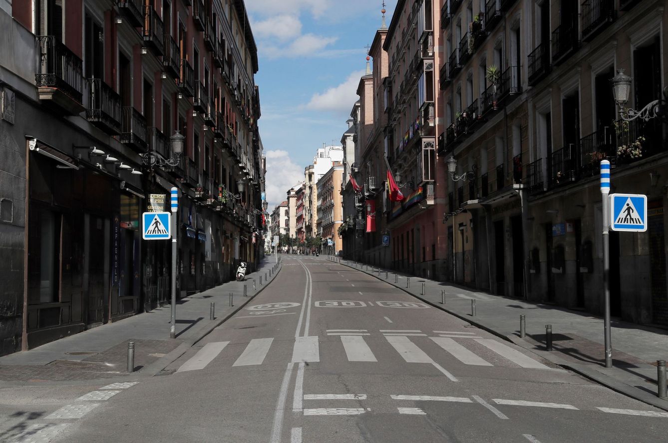 Calles de Madrid vacías durante el confinamiento en la pandemia. Foto: EFE