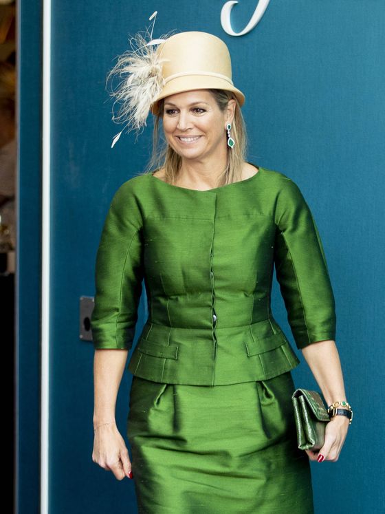 La reina Máxima, con sombrero de Fabienne Delvigne. (EFE)