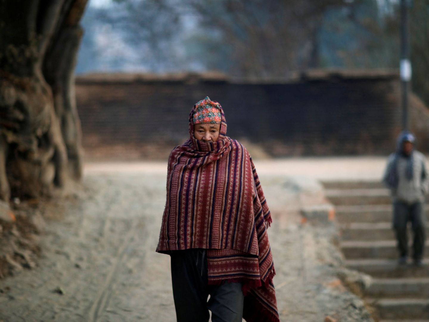 Una mujer nepalí en Bhaktapur, en enero de 2019. (Reuters)