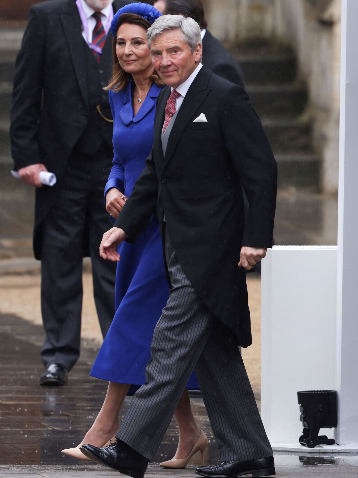 Michael y Carole Middleton, padres de la princesa Kate, en la coronación de Carlos III. (Reuters)