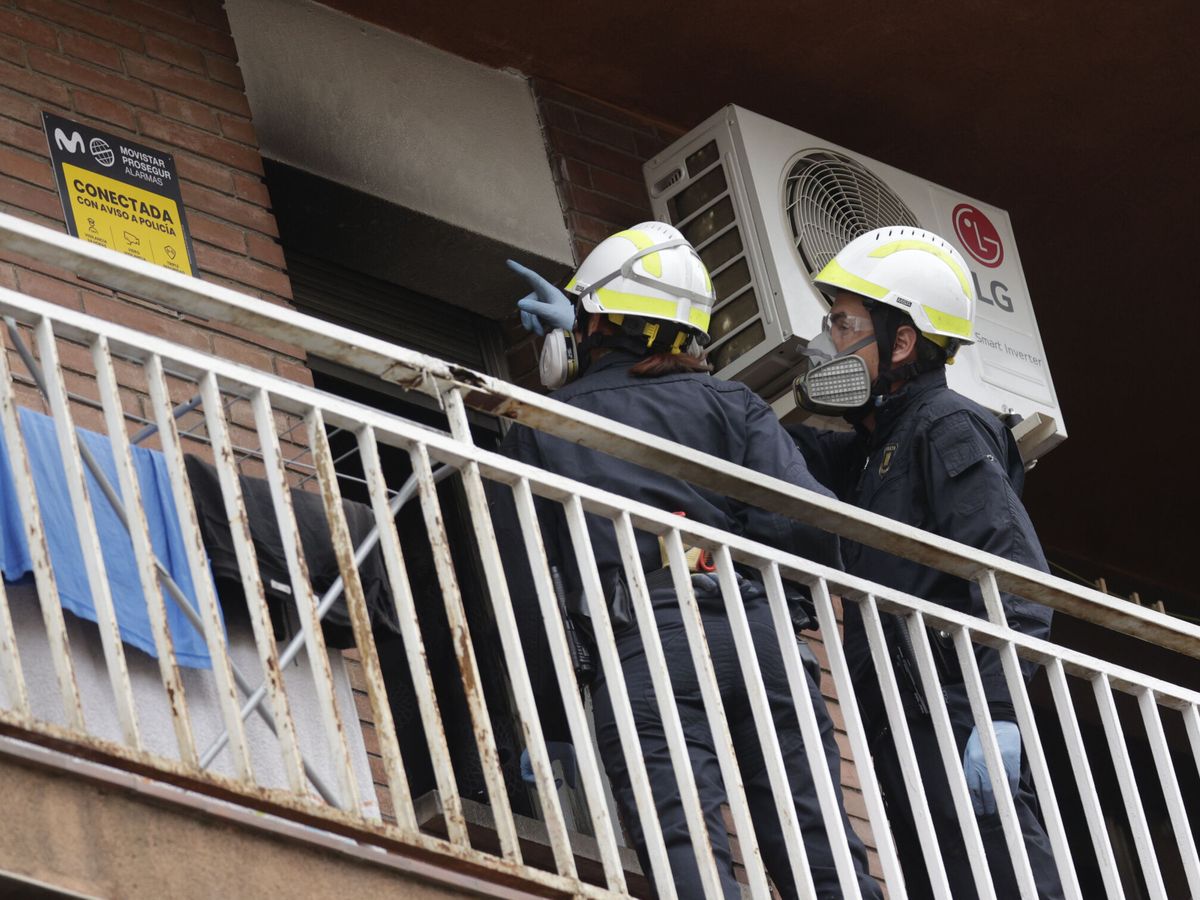 Foto: Bomberos en el incendio de Santa Coloma. (EFE/Quique García)
