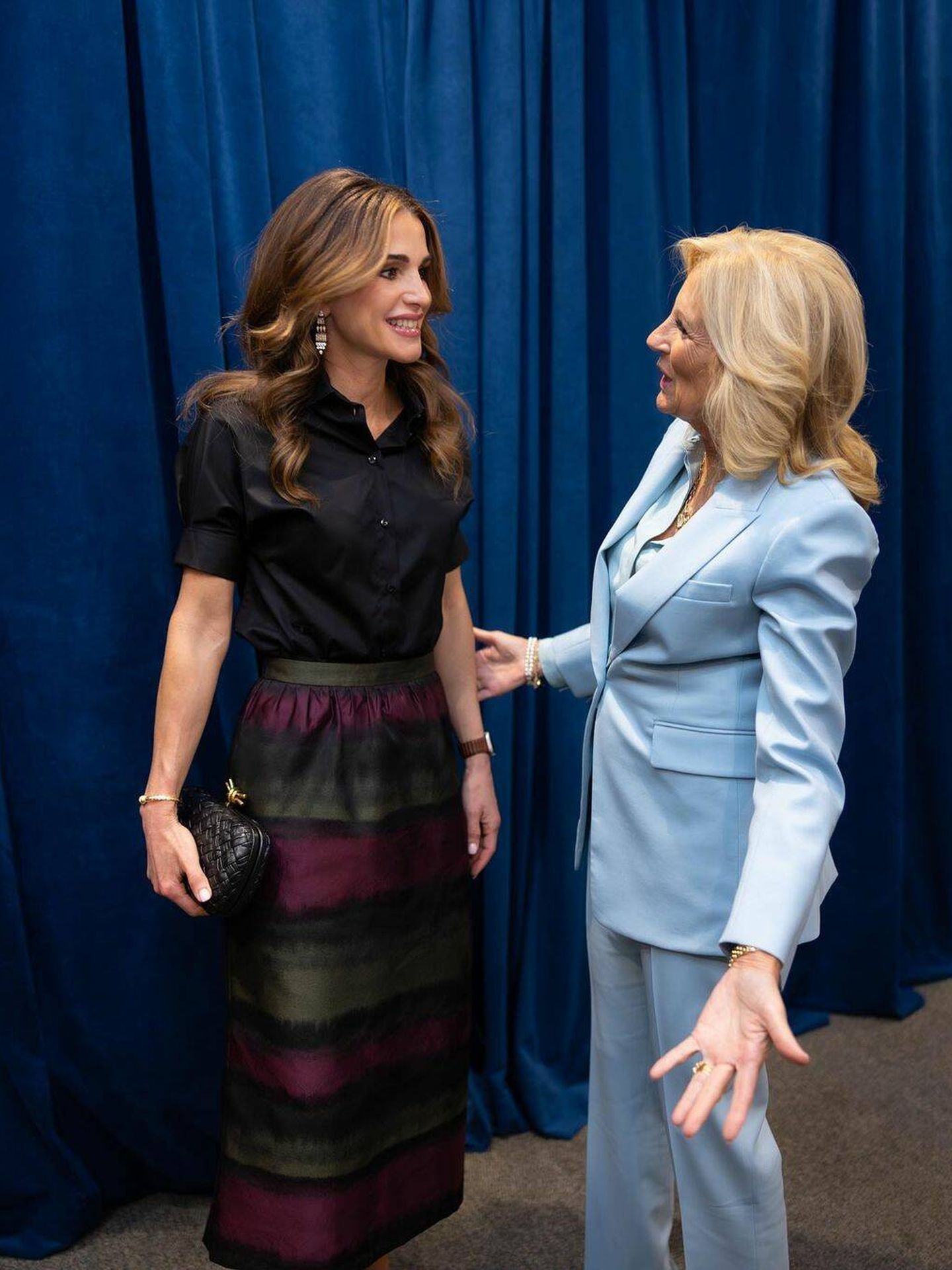 Rania de Jordania y Jill Biden se encuentran en la ONU. (Instagram/@queenrania)