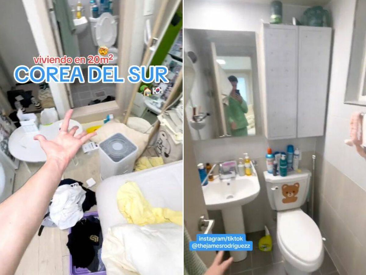 Foto: Un español enseña cómo es la nada práctica ducha que tiene en su casa de 20 m2 en Corea del Sur (TikTok@thejamesrodriguezz)