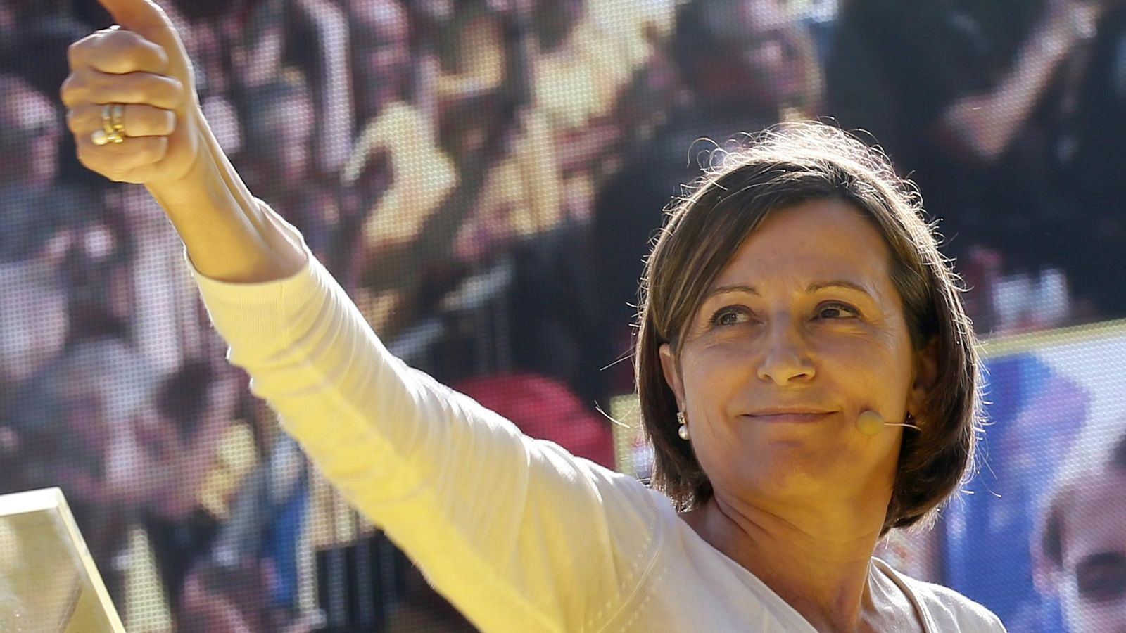 Foto: La presidenta de la Asamblea Catalana, Carme Forcadell, en una manifestación en Barcelona. (Reuters)