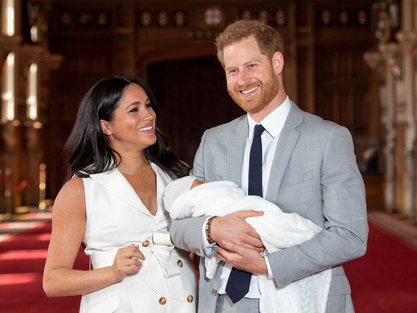 Meghan y Harry presentaron a su hijo el 8 de mayo en Windsor. (Reuters)