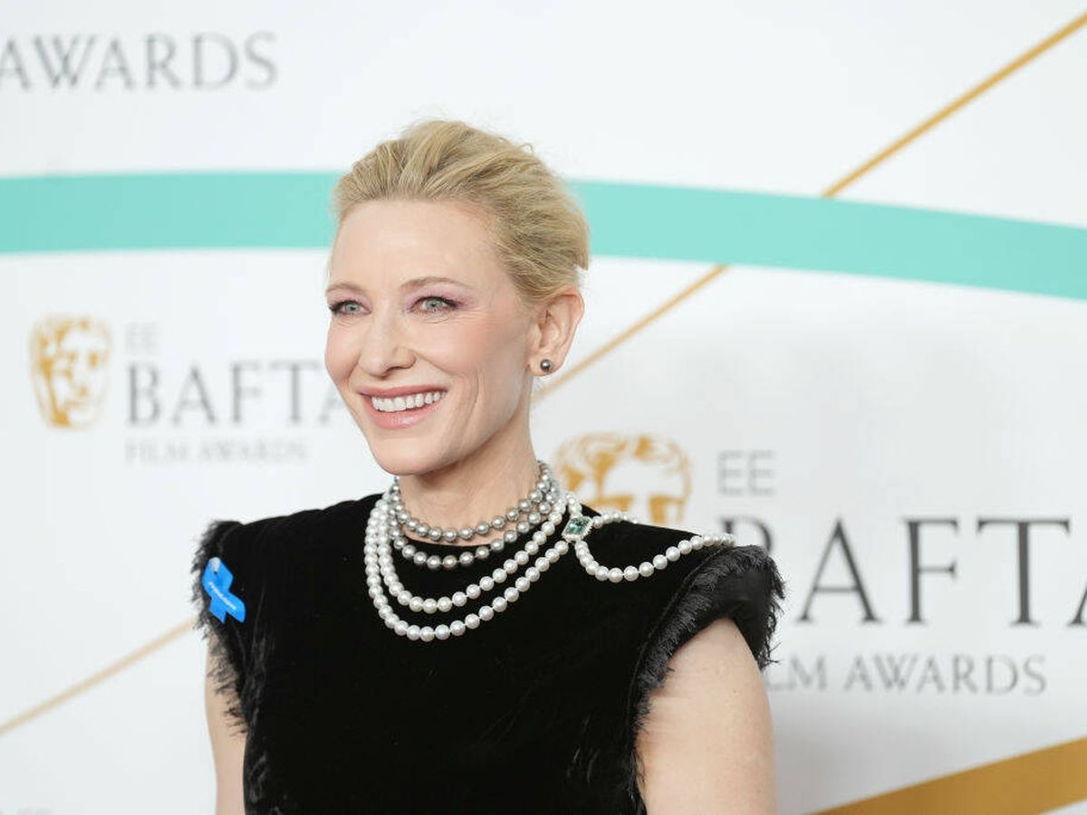 Foto: Cate Blanchett, en la alfombra roja de los Premios Bafta 2023. (Getty)