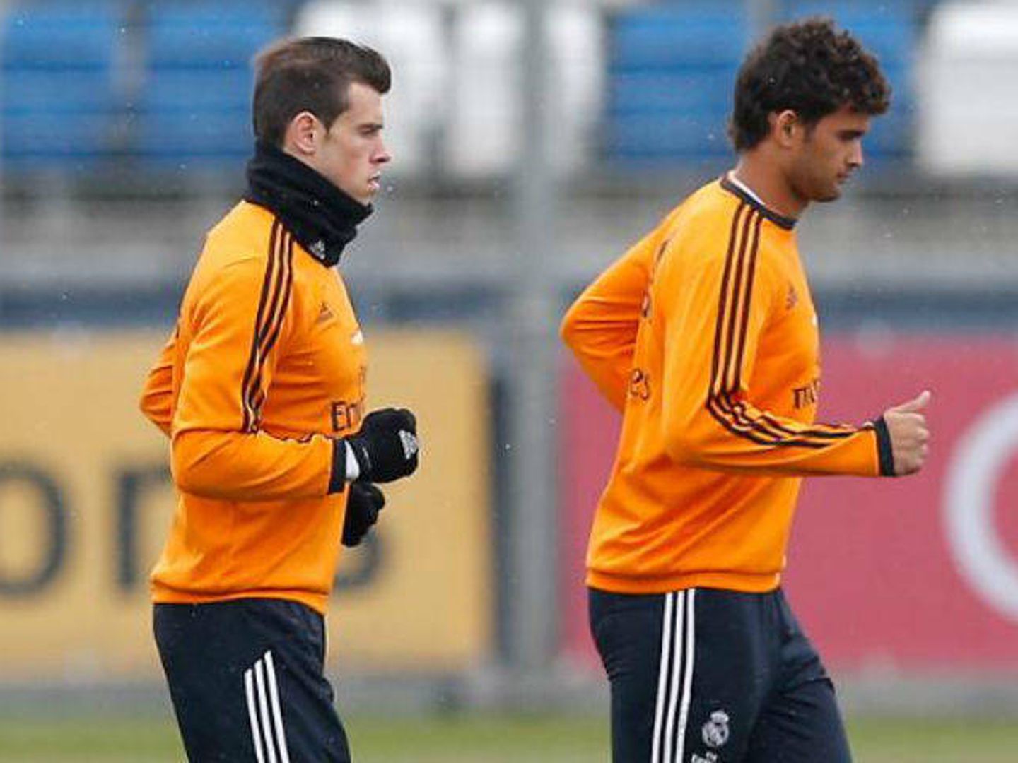 Willian José, en un entrenamiento del Real Madrid junto a Gareth Bale. (Real Madrid CF)