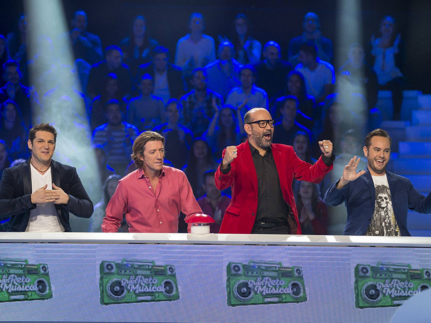 Manu Tenorio, Colate, José Corbacho y Jorge Blass, el equipo masculino de 'El gran reto musical' (RTVE)