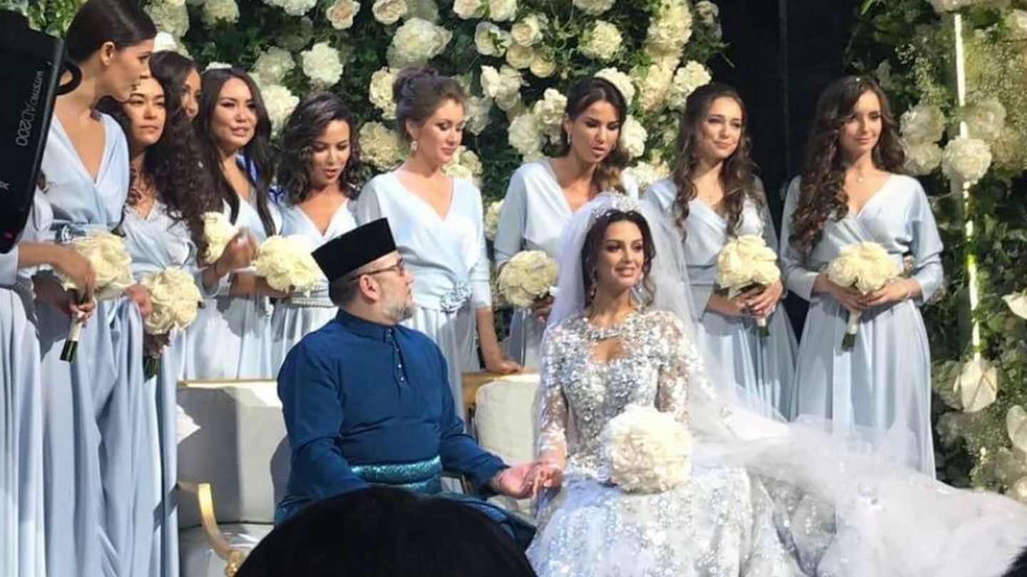La boda de Mohamed V y Oksana Voevodina. (Twitter)