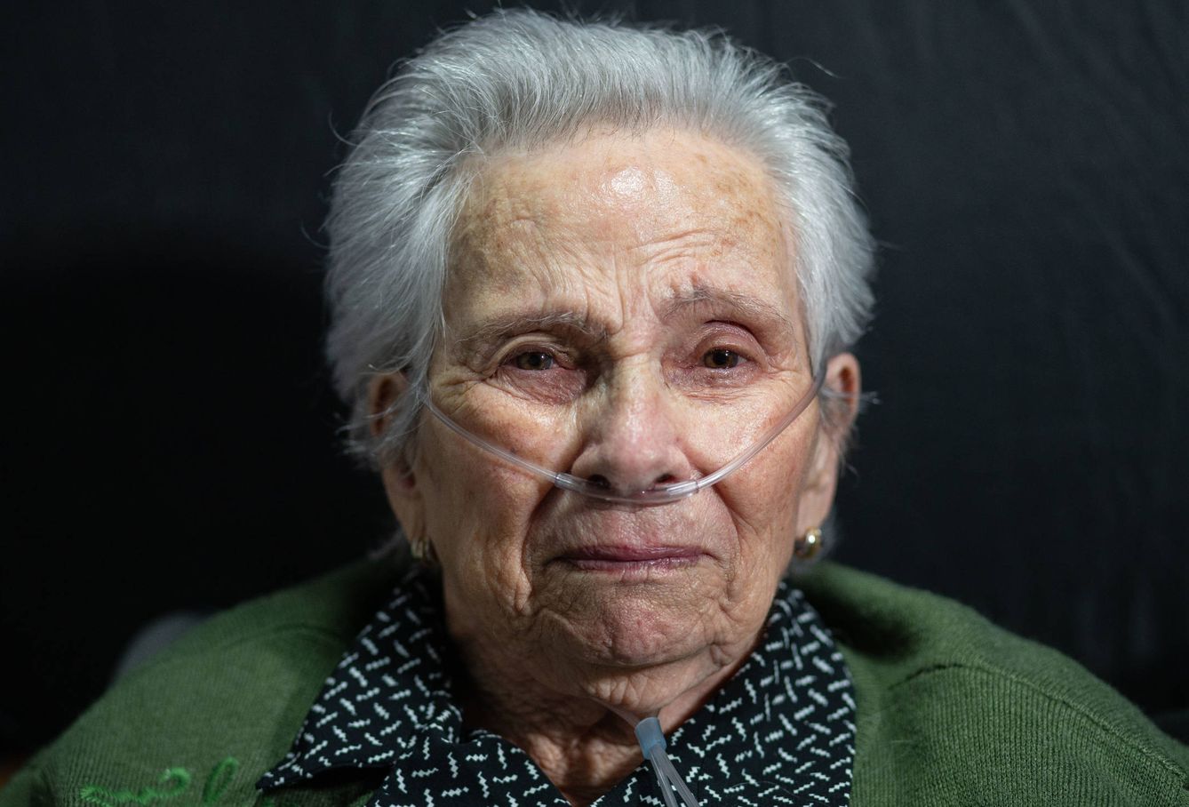 Marina Gómez, de 86 años, en la Residencia Virgen de Luna. (Fernando Ruso)