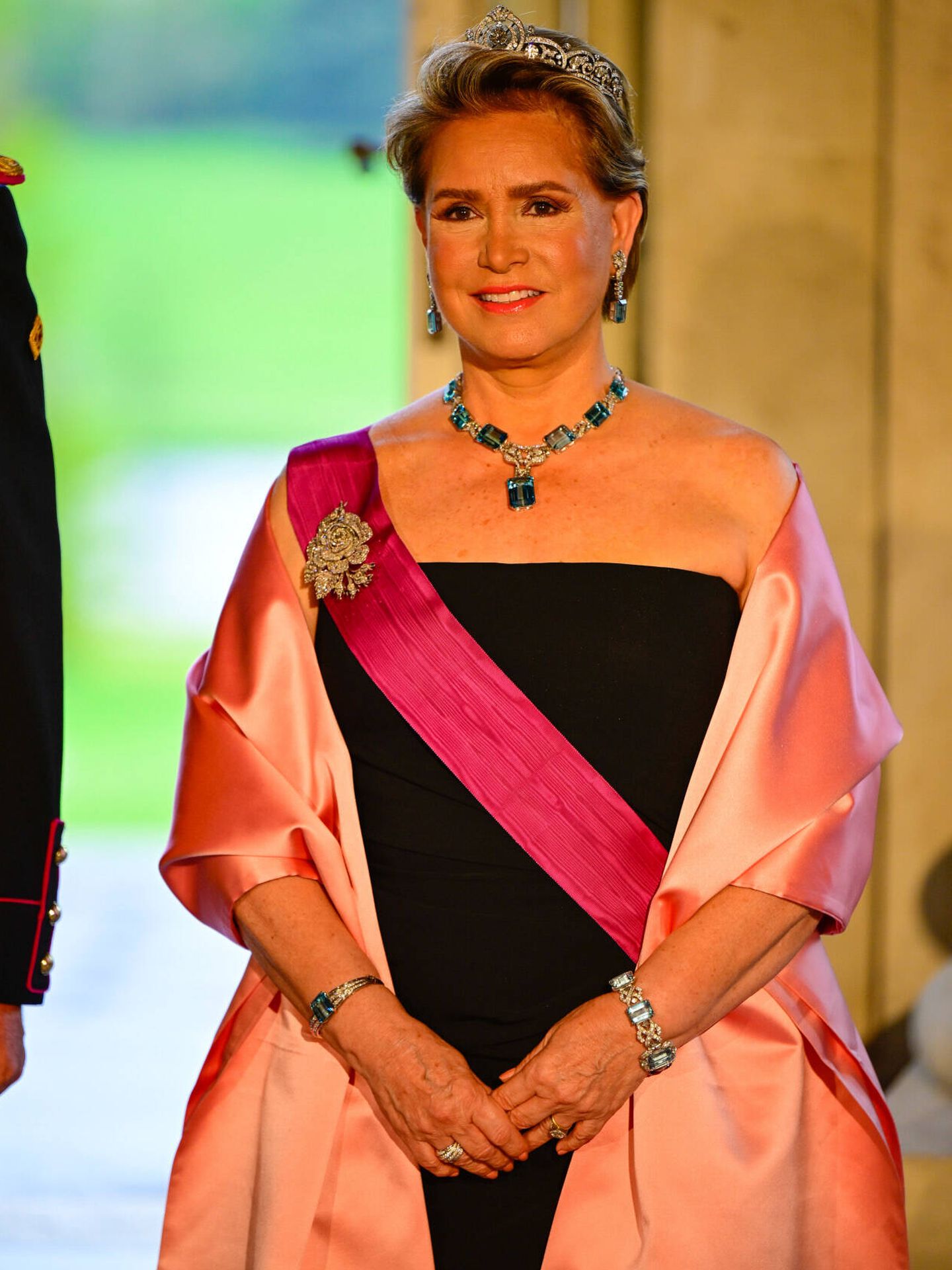 La tiara de Aguamarina escogida por María Teresa de Luxemburgo para la cena de gala. (Gtres)