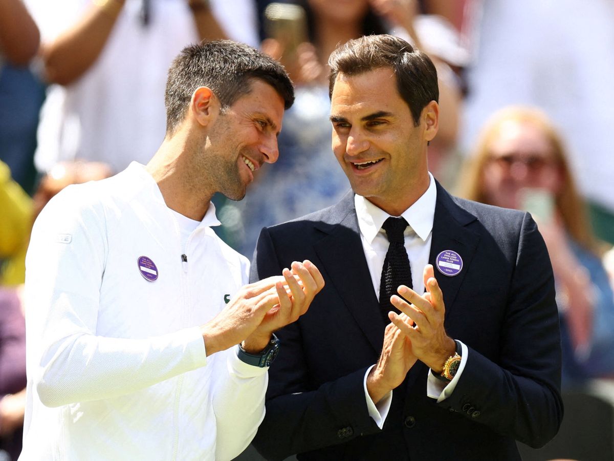 Foto: Djokovic y Federer, juntos en el pasado Wimbledon. (Reuters/Hannah Mckay)