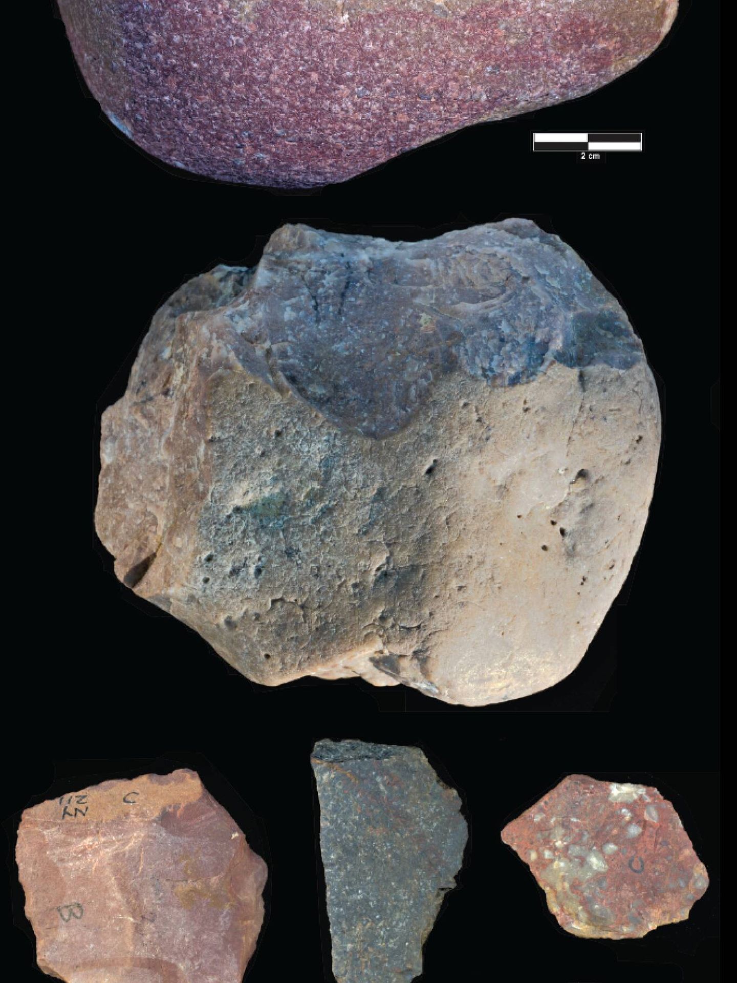 Diversas herramientas de piedra encontradas. (T.W. Plummer, J.S. Oliver, and E. M. Finestone, Homa Peninsula Paleoanthropology Project)