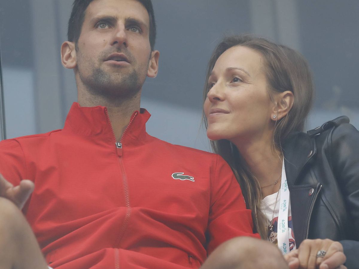 Foto: El tenista serbio Novak Djokovic, junto a su mujer Jelena. (Getty/Srdjan Stevanovic)