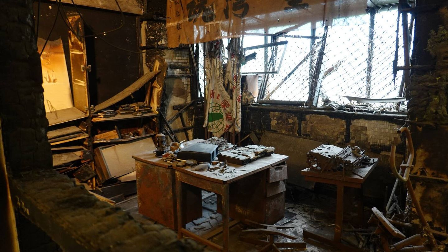 Oficina donde el periodista Cheng Nan-jung se quemó a lo bonzo, en la Fundación Nylon Cheng de Taiwán. (J. B.)