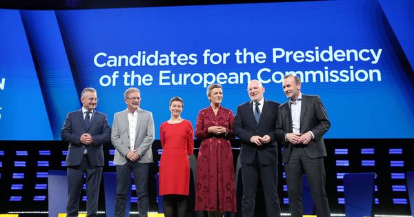 Foto: Candidatos a la presidencia de la Comisión Europea antes del debate. (Reuters)