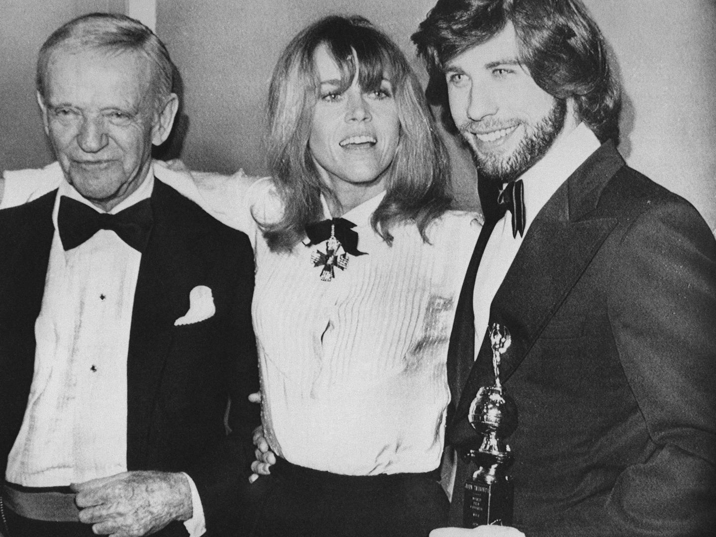Travolta junto a Jane Fonda y Fred Astaire en 1979. (Gtres)