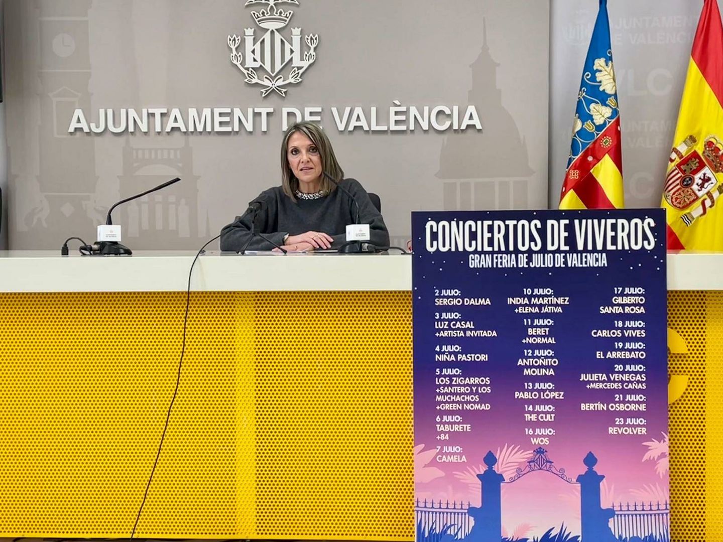 La concejala Mónica Gil durante la presentación de Los Conciertos de Viveros. (Cedida)