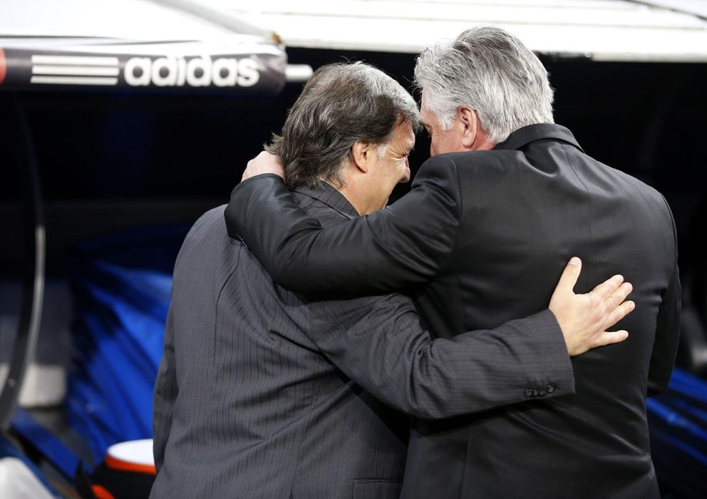 Foto: Martino y Ancelotti, en una imagen del último Clásico (Reuters)