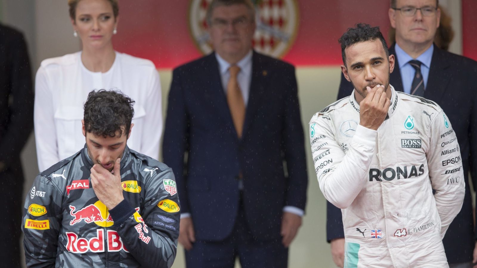 Foto: Daniel Ricciardo en el podio monegasco.