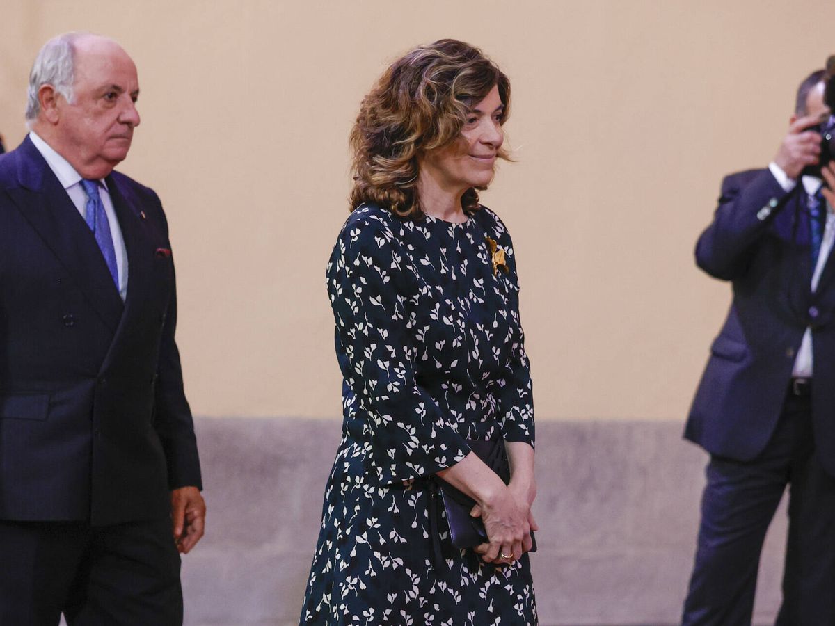 Foto: Xandra Falcó, durante su encuentro con Felipe VI en El Pardo. (Gtres)