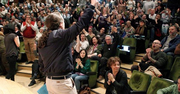 Foto: Pablo Iglesias durante un encuentro con la militancia celebrado en abril. (EFE)