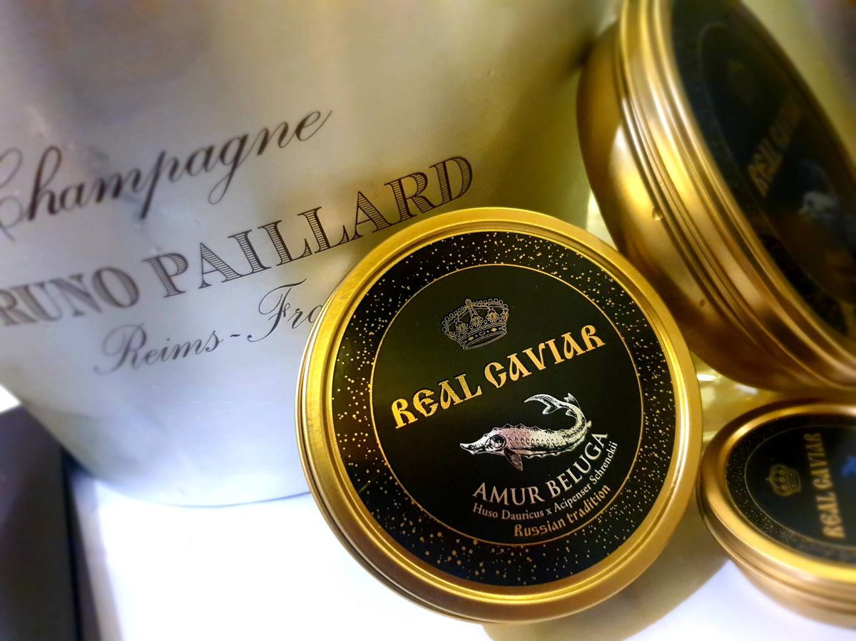 Foto: Caviar y champán.