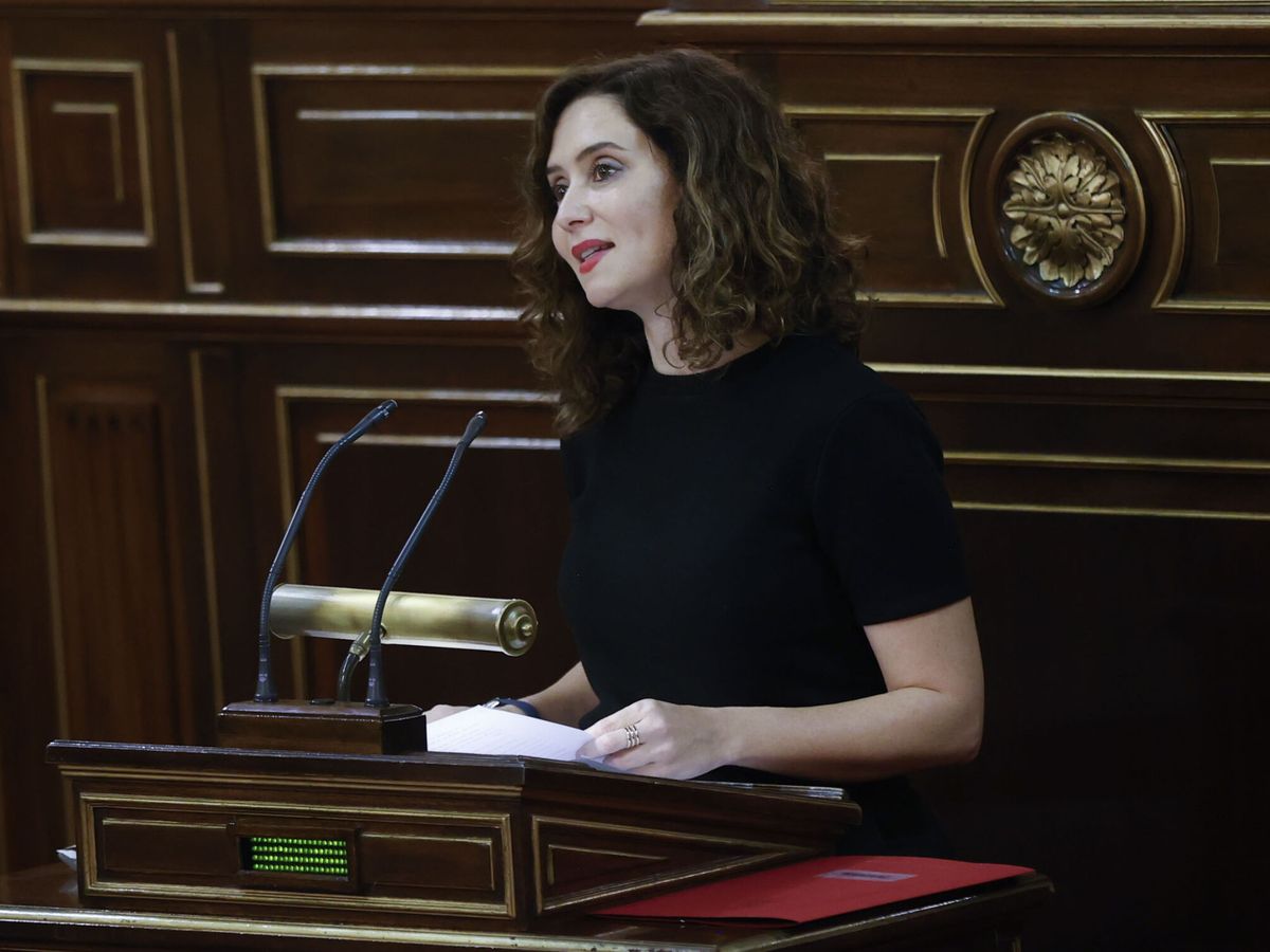 Foto: Isabel Díaz Ayuso, presidenta de la Comunidad de Madrid, en el Senado. (EFE/Juan Carlos Hidalgo)