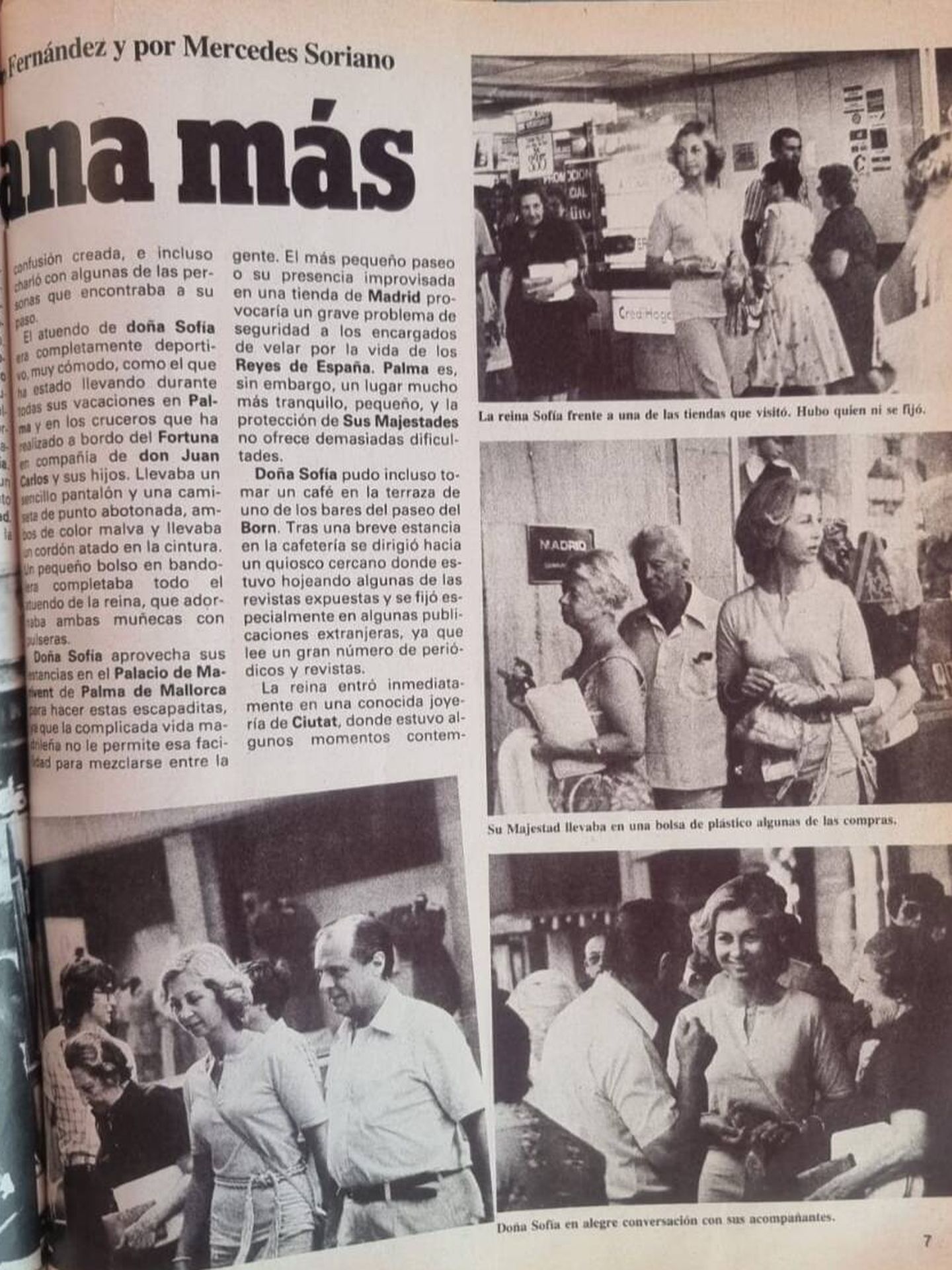 Imagen del reportaje de la revista 'Tiempo' a la reina Sofía en 1988. (Paloma Barrientos)