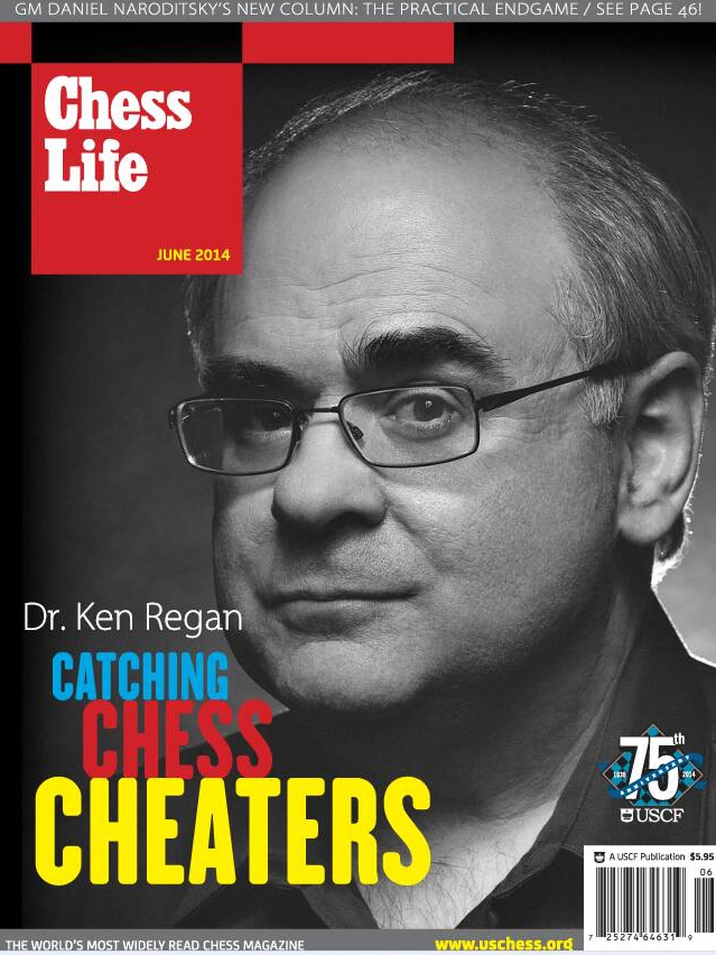 Cazando a los tramposos del ajedrez. Ken Regan en la portada de una revista. 