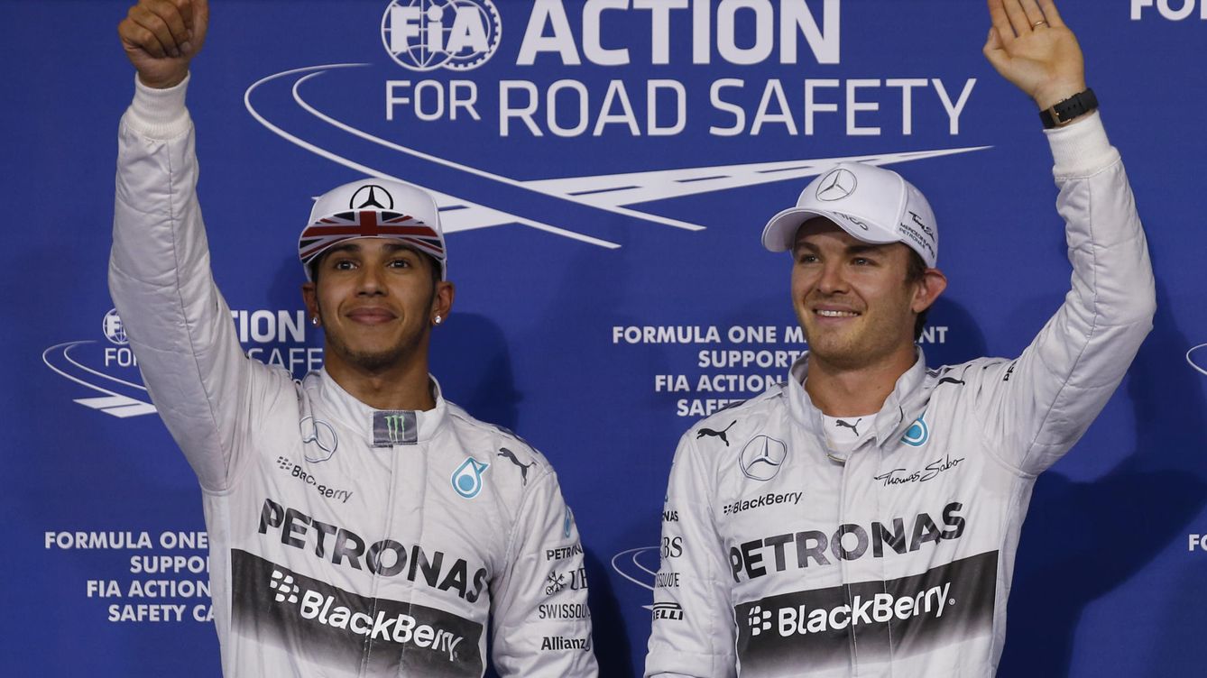 Foto: Nico Rosberg y Lewis Hamilton durante la pasada temporada (AP Photo/Luca Bruno)