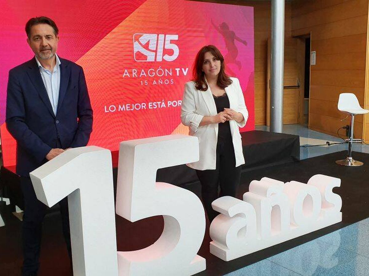 Foto: Los directivos de Aragón TV, Francisco Querol y María de Miguel. (Aragón TV)