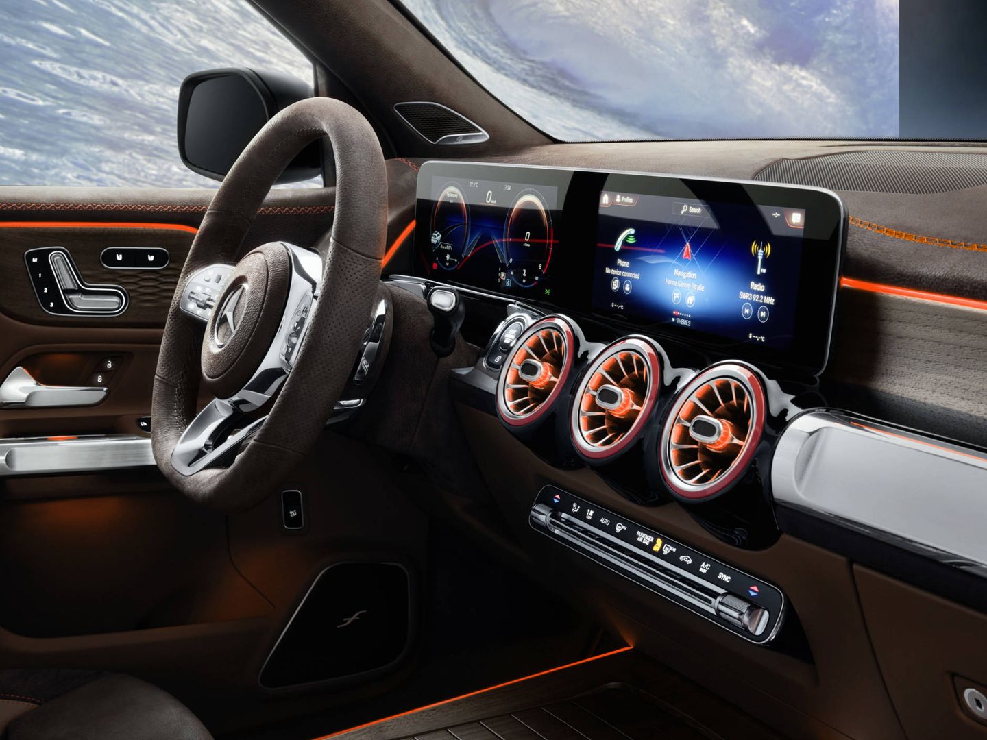 Interior del Mercedes GLB Concept, muy próximo a la realidad.