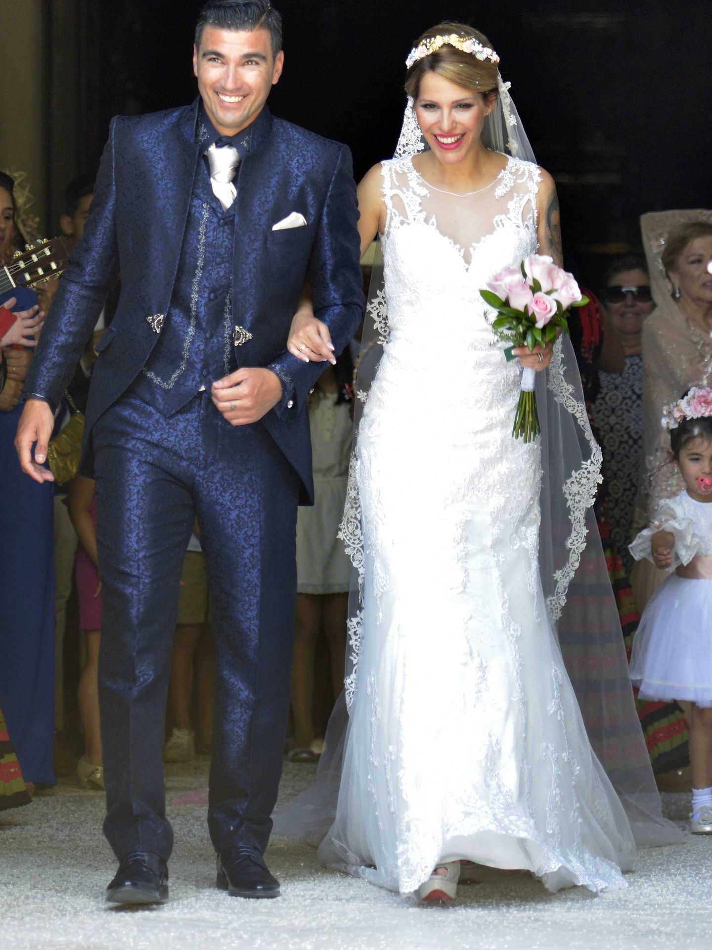 José Antonio Reyes y Noelia López, el día de su boda. (Cordon Press)