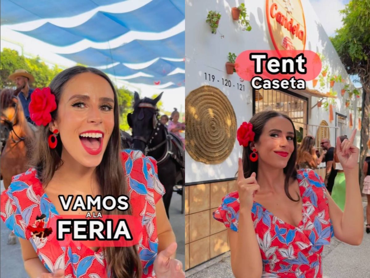 Foto: Una malagueña explica en inglés cómo es la Feria a quienes vengan de fuera de España (Instagram/@mariaspeaksenglish)