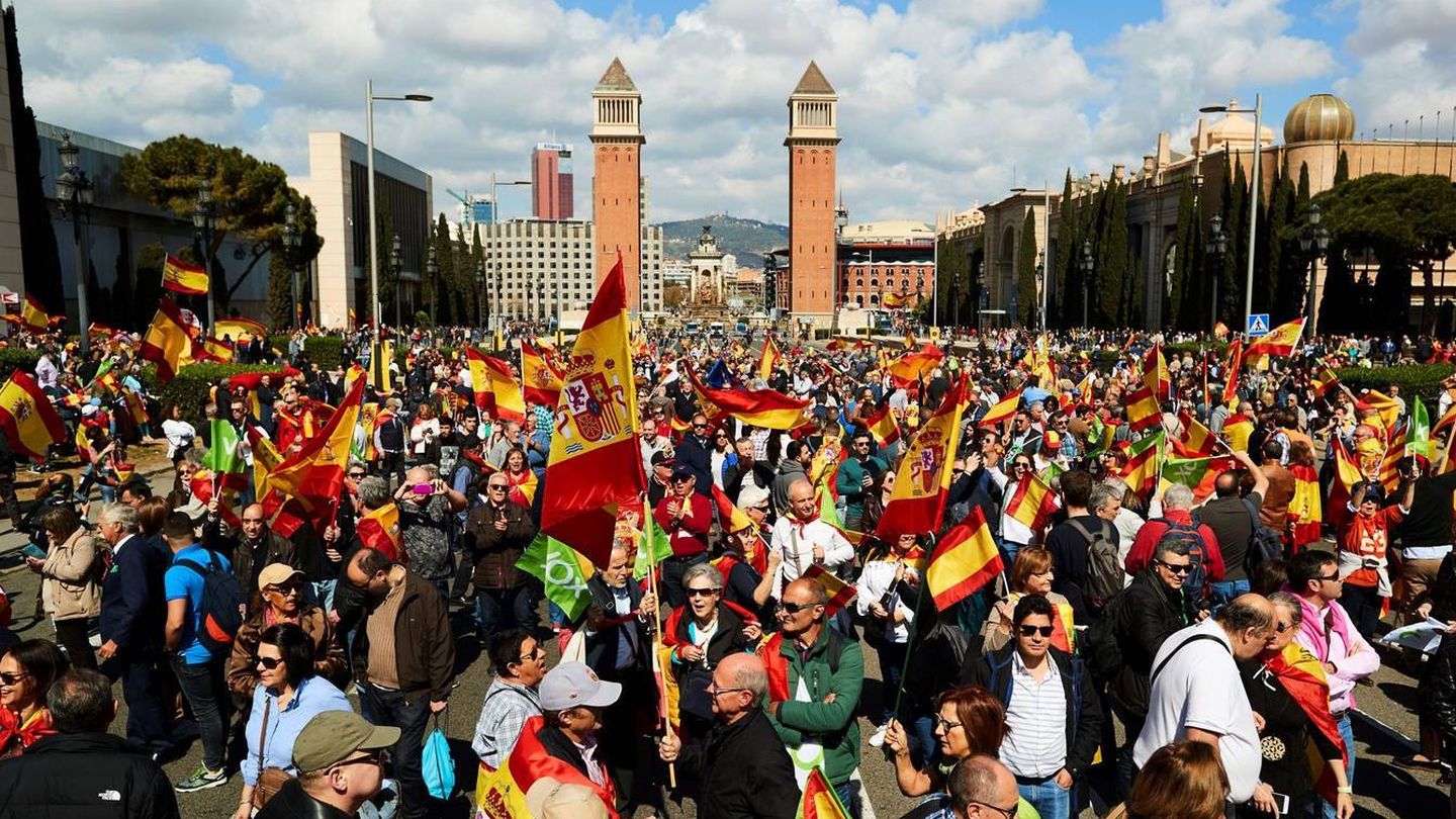 Acto de Vox por la unidad de España en Barcelona el 30 de marzo (EFE)
