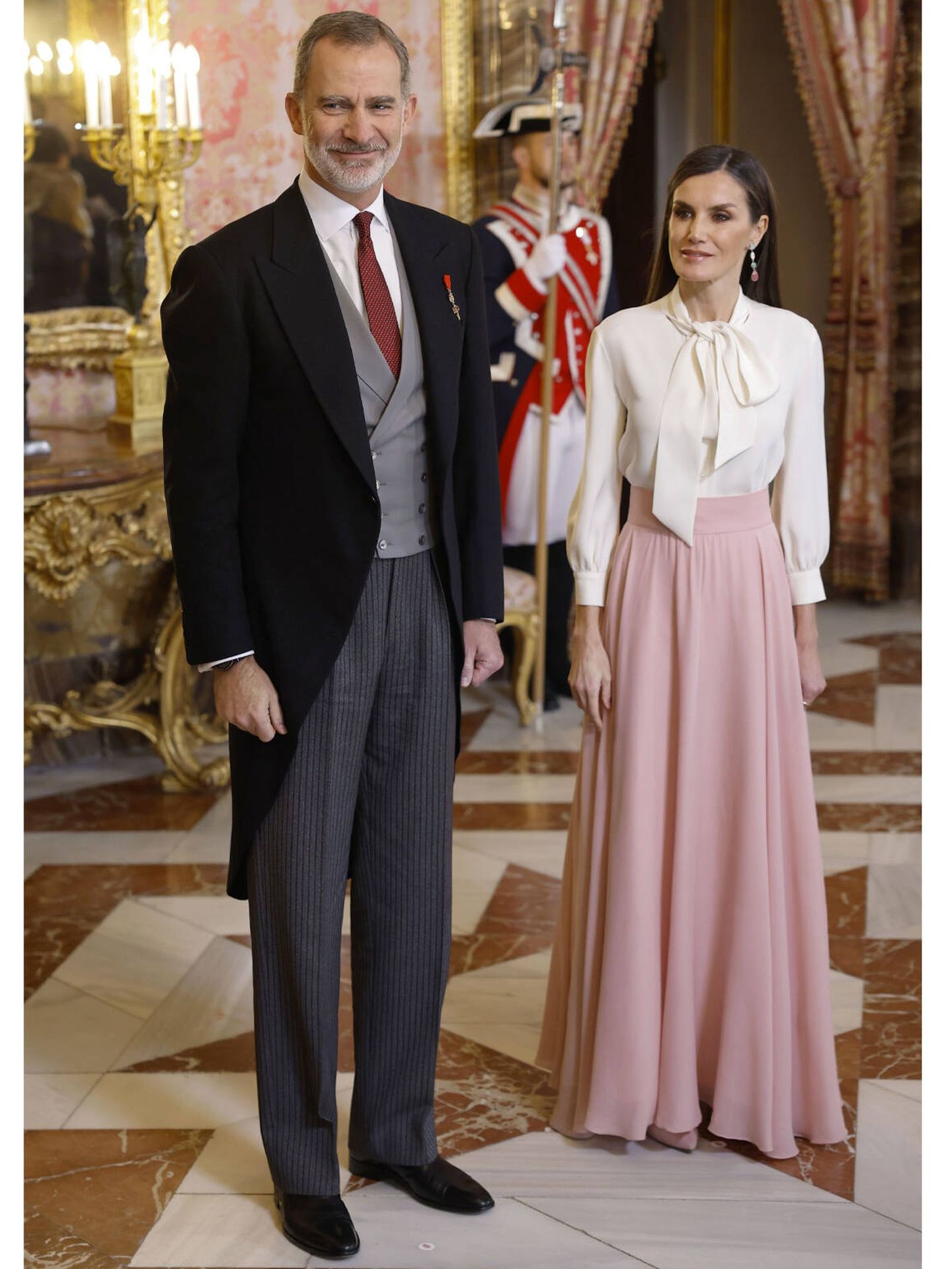 La reina Letizia, en la recepción al cuerpo diplomático. (EFE)