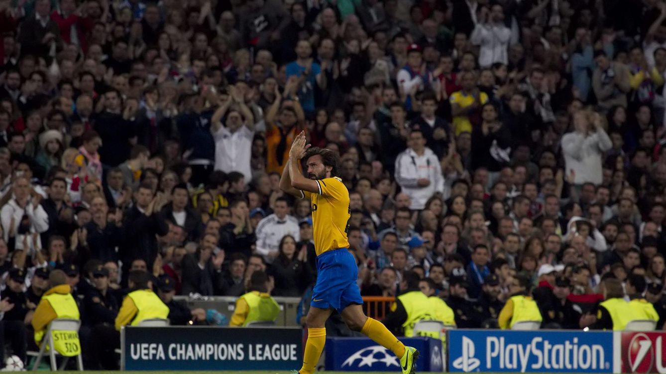 Foto: Pirlo sale ovacionado del Santiago Bernabéu en el último Real Madrid-Juventus (Cordon Press).