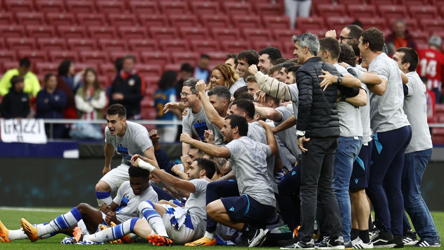 La Real celebra la clasificación para la Champions. (EFE/Rodrigo Jiménez)